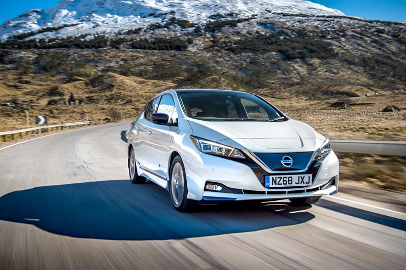 Nissan Leaf road mountain scape
